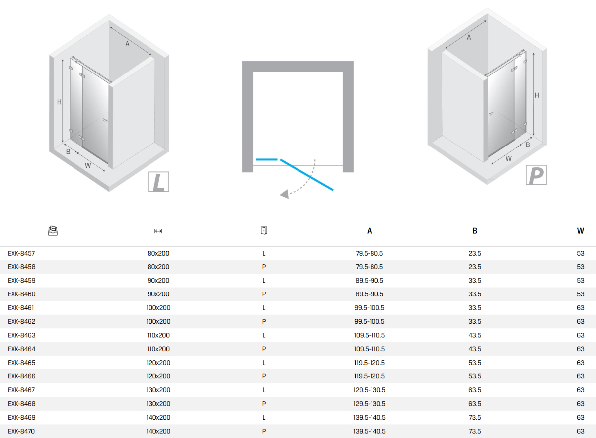New Trendy avexa drzwi prysznicowe